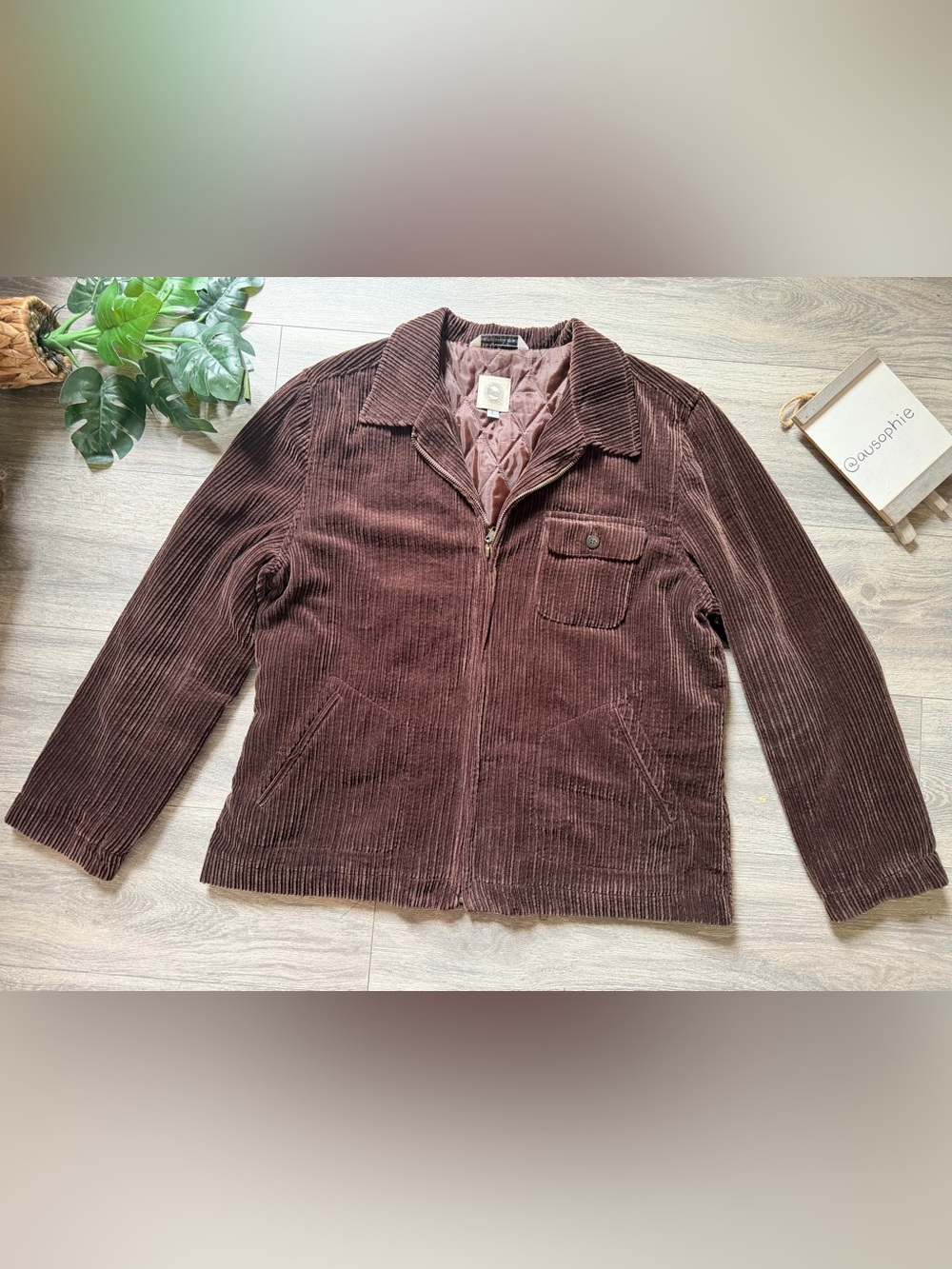 Vintage GH Bass & Co Corduroy Zip Up Shirt Jacket - Dark Brown. Size L